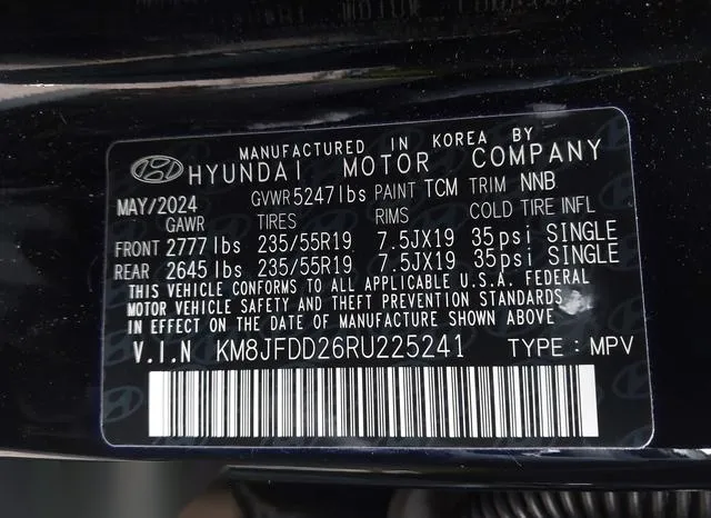 KM8JFDD26RU225241 2024 2024 Hyundai Tucson Plug-In Hybrid- 9