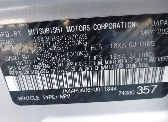 JA4ARUAU6PU011844 2023 2023 Mitsubishi Outlander- Sport 9