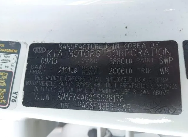 KNAFX4A62G5528178 2016 2016 KIA Forte- LX 9