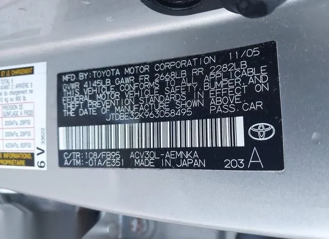 JTDBE32K963058495 2006 2006 Toyota Camry- Std 9