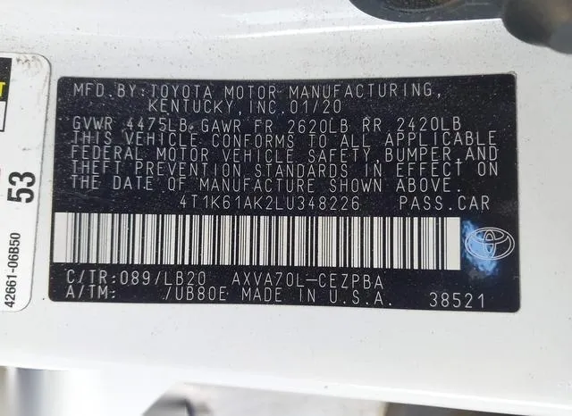 4T1K61AK2LU348226 2020 2020 Toyota Camry- Xse 9