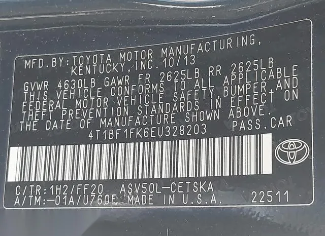 4T1BF1FK6EU328203 2014 2014 Toyota Camry- SE 9