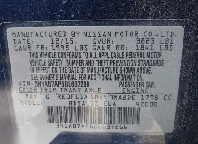 3N1AB7AP6GL637266 2016 2016 Nissan Sentra- SV 9