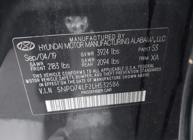 5NPD74LF2LH532586 2020 2020 Hyundai Elantra- SE 9