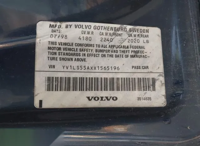 YV1LS55AXX1565196 1999 1999 Volvo S70 9