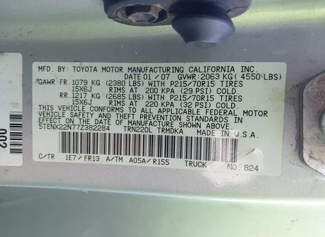 5TENX22N77Z382284 2007 2007 Toyota Tacoma 9