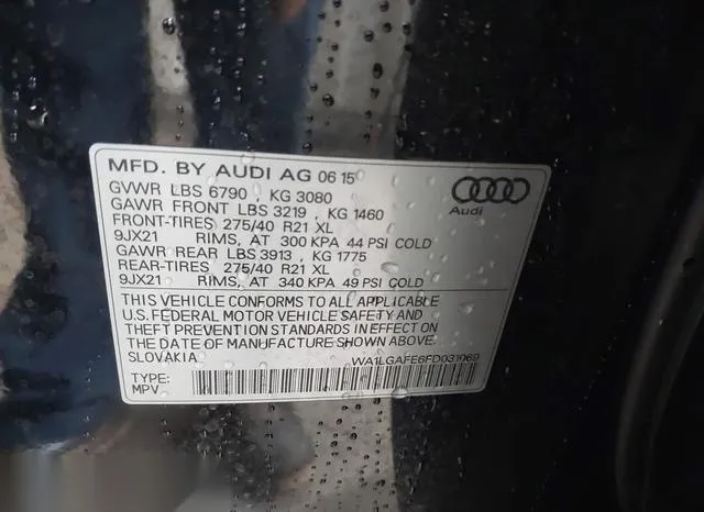 WA1LGAFE6FD031069 2015 2015 Audi Q7- 3-0T Premium 9