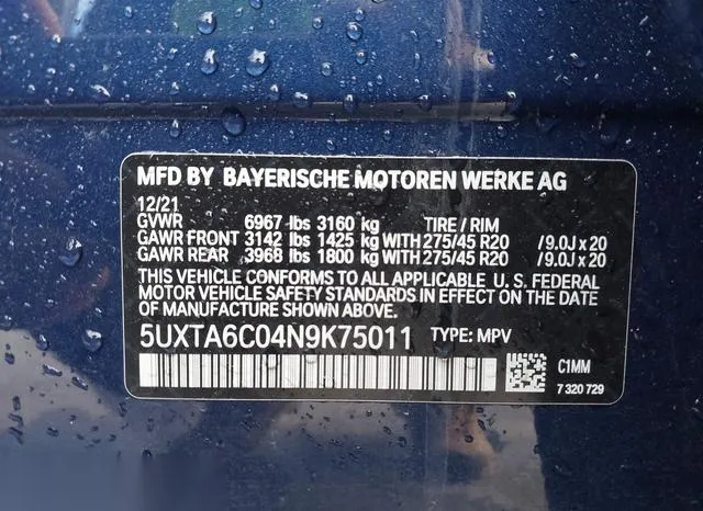 5UXTA6C04N9K75011 2022 2022 BMW X5 Phev- Xdrive45E 9