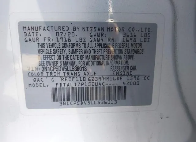 3N1CP5DV5LL536013 2020 2020 Nissan Kicks- Sr Xtronic Cvt 9