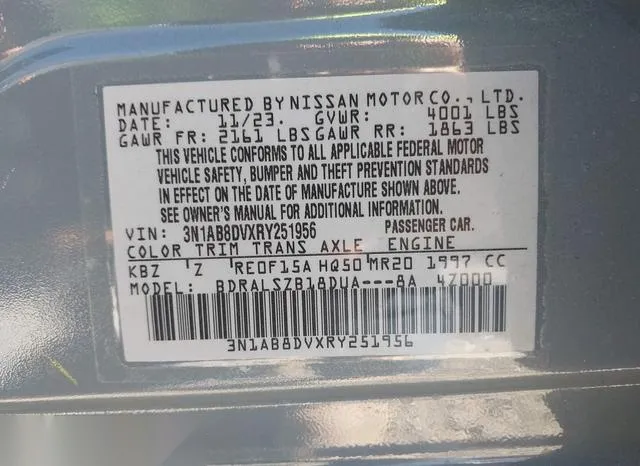 3N1AB8DVXRY251956 2024 2024 Nissan Sentra- Sr Xtronic Cvt 9