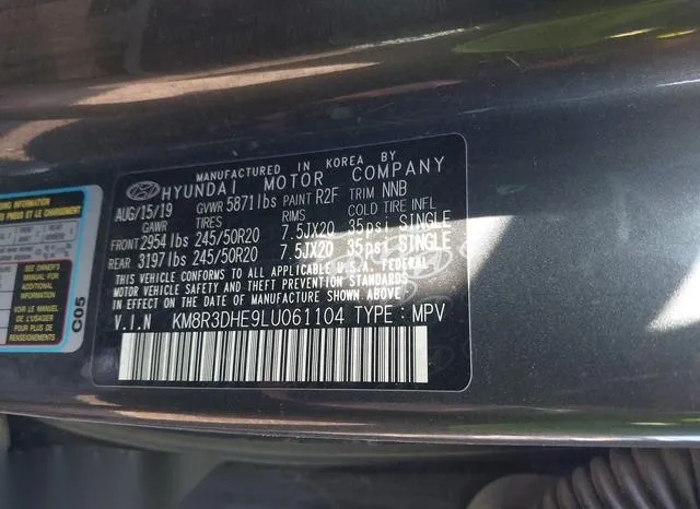 KM8R3DHE9LU061104 2020 2020 Hyundai Palisade- Sel 9