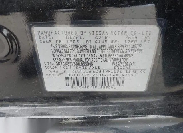 3N1CN8EV5ML855046 2021 2021 Nissan Versa- Sv Xtronic Cvt 9