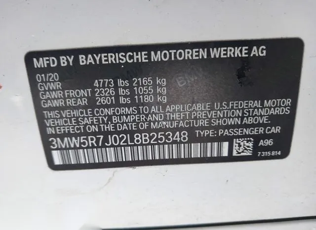 3MW5R7J02L8B25348 2020 2020 BMW 3 Series- 330I Xdrive 9