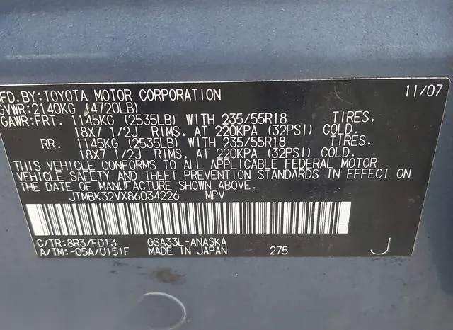 JTMBK32VX86034226 2008 2008 Toyota RAV4- Sport V6 9