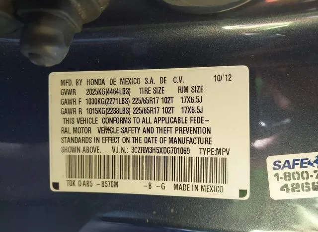 3CZRM3H5XDG701069 2013 2013 Honda CR-V- EX 9