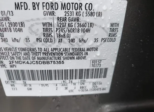 2FMDK4JC5DBB75355 2013 2013 Ford Edge- Sel 9