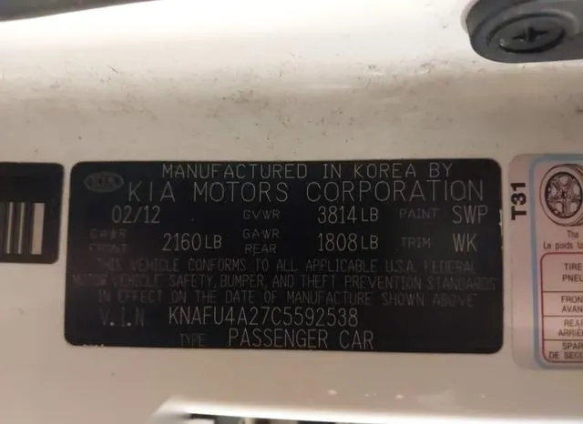 KNAFU4A27C5592538 2012 2012 KIA Forte- EX 9