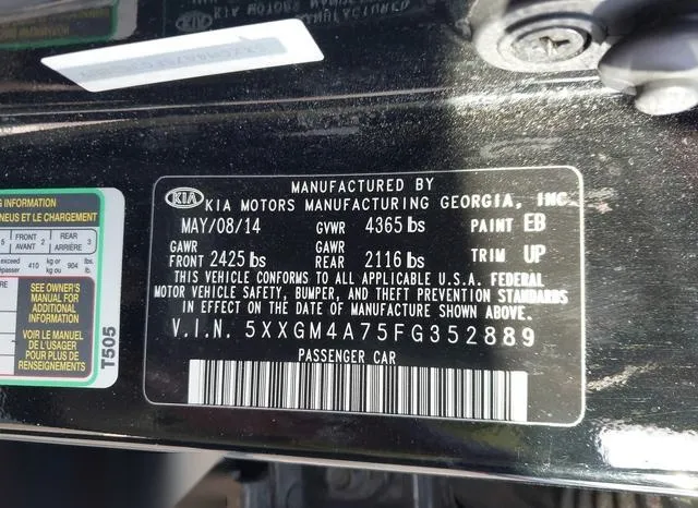 5XXGM4A75FG352889 2015 2015 KIA Optima- LX 9