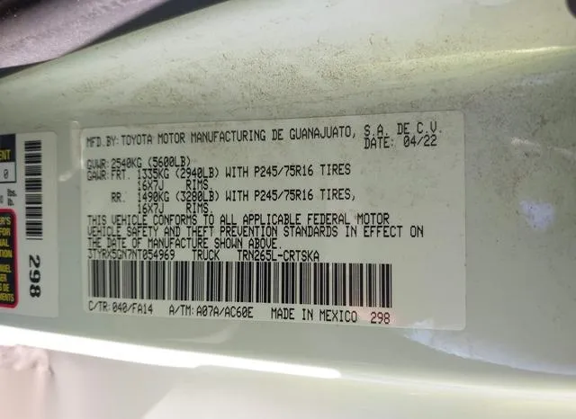 3TYRX5GN7NT054969 2022 2022 Toyota Tacoma- SR 9