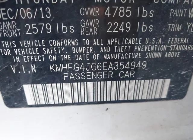 KMHFG4JG6EA354949 2014 2014 Hyundai Azera 9