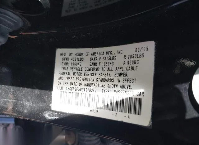 1HGCR2F56GA018347 2016 2016 Honda Accord- Sport 9