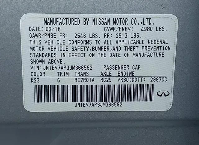 JN1EV7AP3JM366592 2018 2018 Infiniti Q50- 3-0T Luxe 9