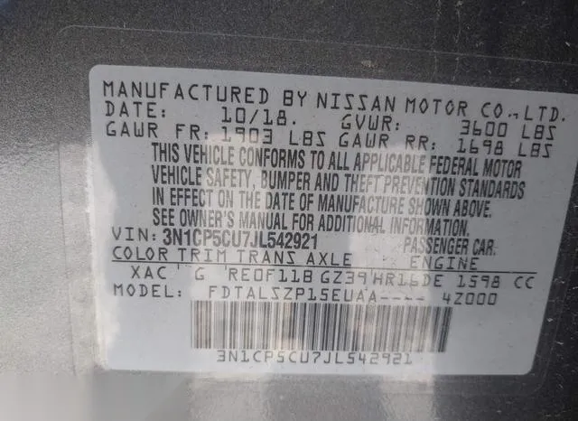 3N1CP5CU7JL542921 2018 2018 Nissan Kicks- SV 9