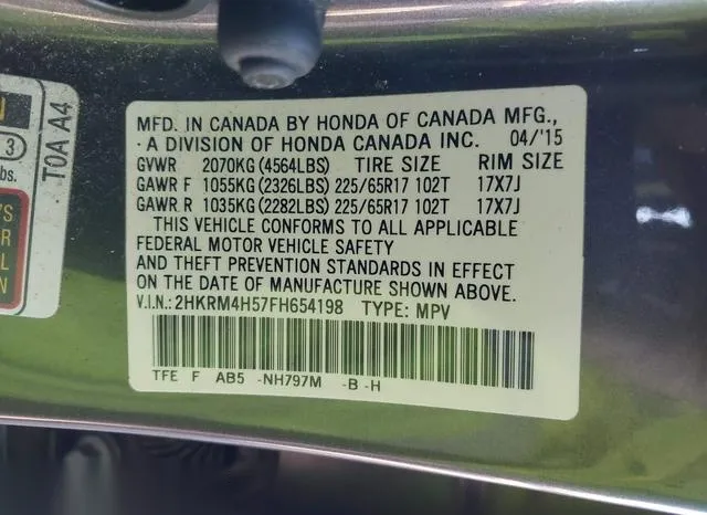 2HKRM4H57FH654198 2015 2015 Honda CR-V- EX 9