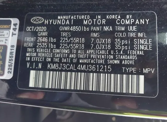 KM8J3CAL4MU361215 2021 2021 Hyundai Tucson- Limited 9