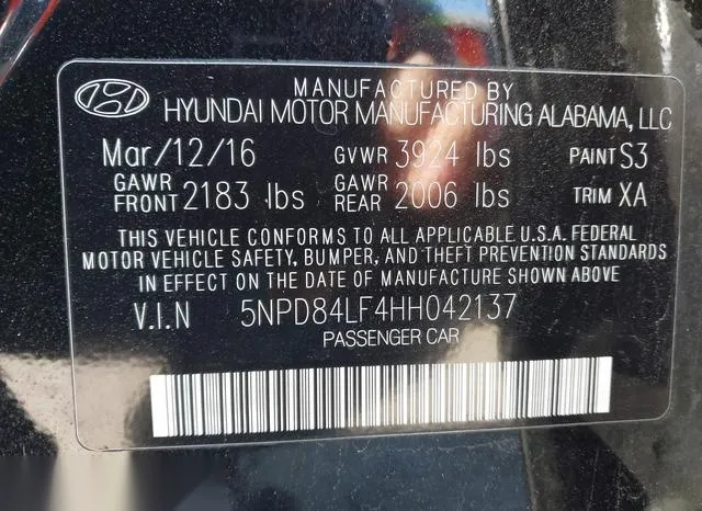 5NPD84LF4HH042137 2017 2017 Hyundai Elantra- SE 9