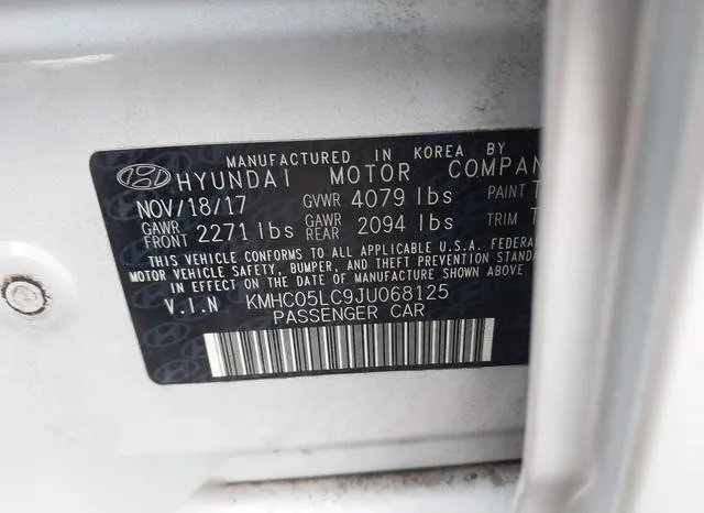 KMHC05LC9JU068125 2018 2018 Hyundai Ioniq- Hybrid Limited 9