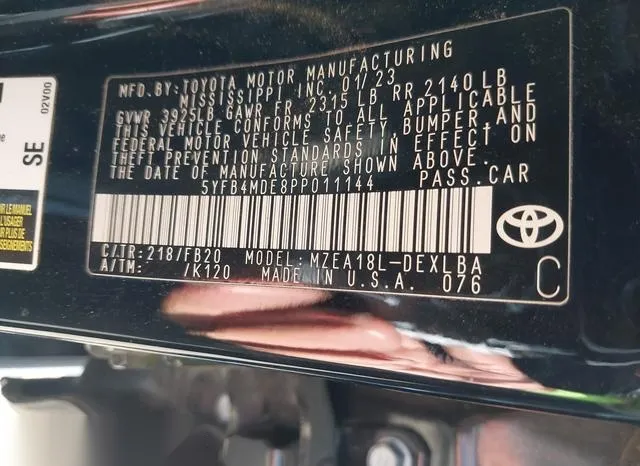 5YFB4MDE8PP011144 2023 2023 Toyota Corolla- LE 9