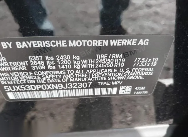 5UX53DP0XN9J32307 2022 2022 BMW X3- Xdrive30I 9