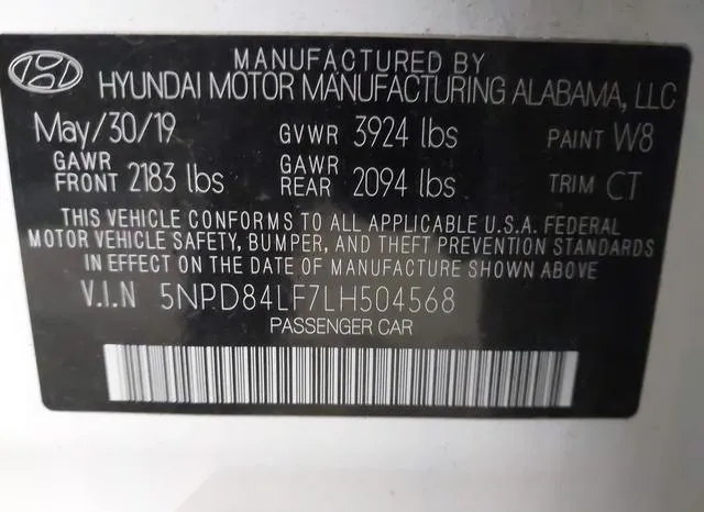 5NPD84LF7LH504568 2020 2020 Hyundai Elantra- Value Edition 9