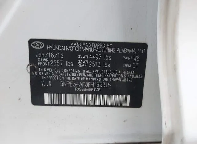 5NPE34AF8FH169315 2015 2015 Hyundai Sonata- Sport 9