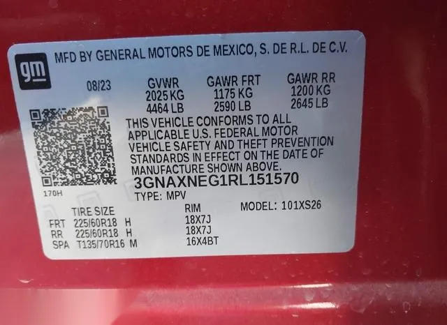 3GNAXNEG1RL151570 2024 2024 Chevrolet Equinox- Fwd Premier 9