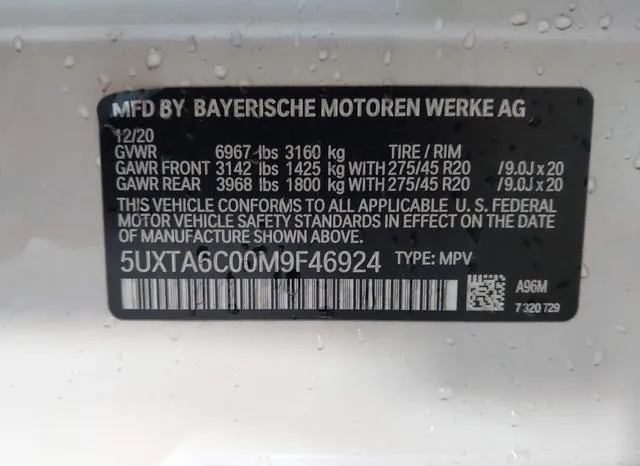 5UXTA6C00M9F46924 2021 2021 BMW X5 Phev- Xdrive45E 9