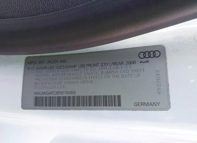 WAUWGAFC3EN076459 2014 2014 Audi A7- 3-0T Premium Plus 9