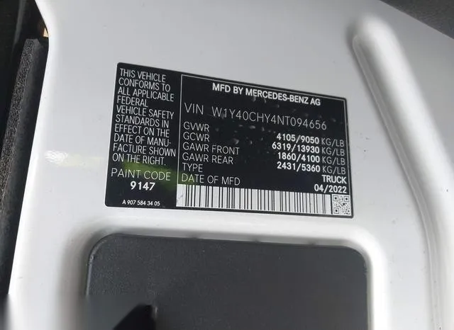 W1Y40CHY4NT094656 2022 2022 Mercedes-Benz Sprinter 2500- Hi 9