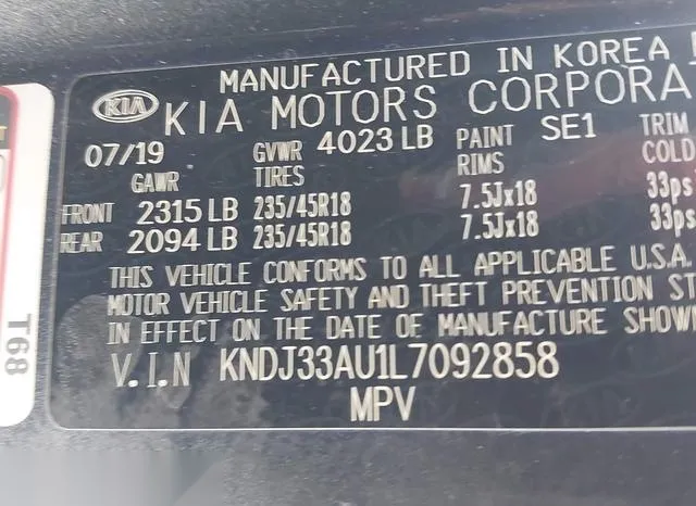 KNDJ33AU1L7092858 2020 2020 KIA Soul- EX 9