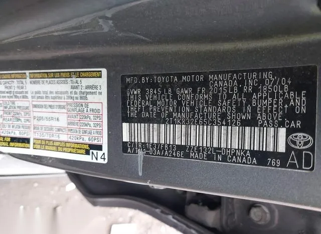 2T1KR32E65C354126 2005 2005 Toyota Matrix- XR 9