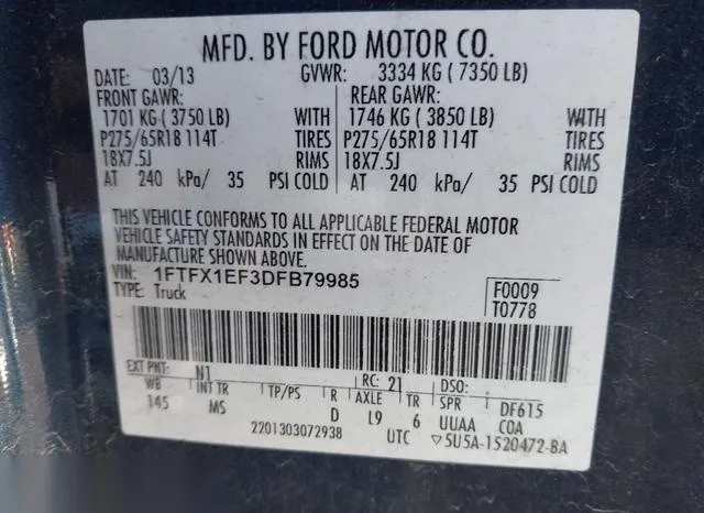 1FTFX1EF3DFB79985 2013 2013 Ford F-150- Xlt 9