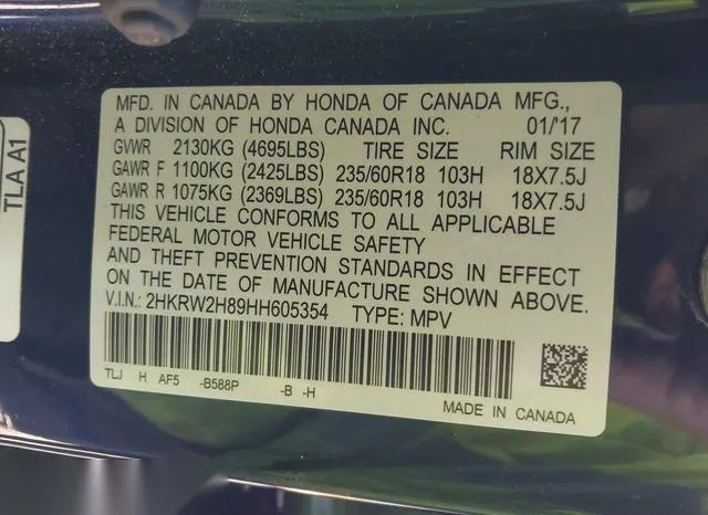 2HKRW2H89HH605354 2017 2017 Honda CR-V- Ex-L/Ex-L Navi 9