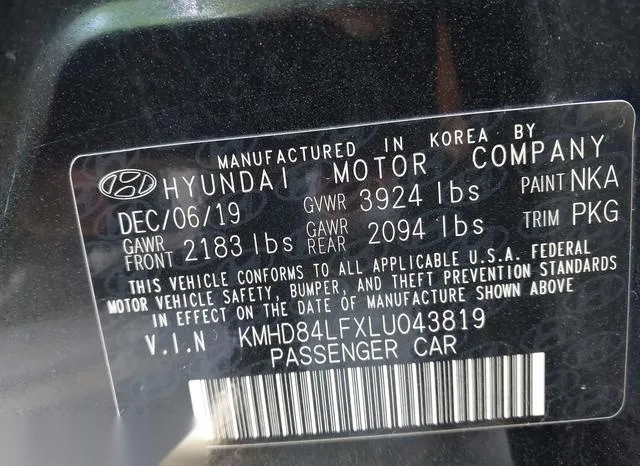 KMHD84LFXLU043819 2020 2020 Hyundai Elantra- Value Edition 9