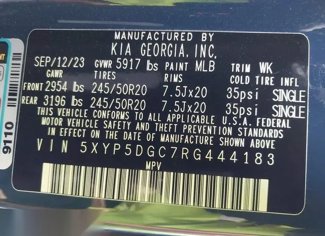 5XYP5DGC7RG444183 2024 2024 KIA Telluride- Sx X-Line 9