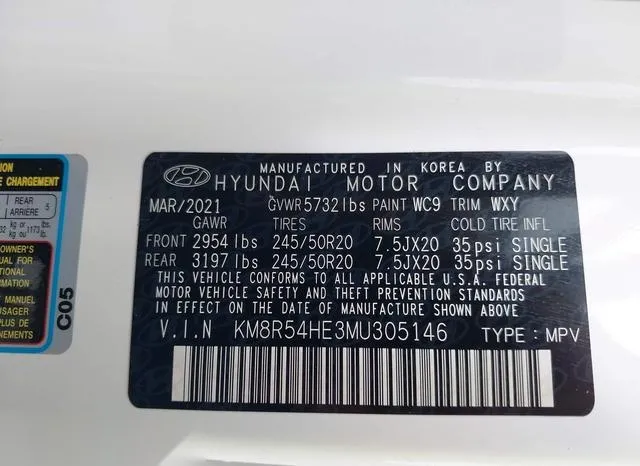 KM8R54HE3MU305146 2021 2021 Hyundai Palisade- Limited 9