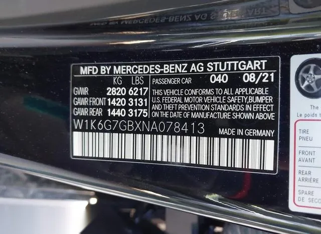 W1K6G7GBXNA078413 2022 2022 Mercedes-Benz S 580- 4Matic 9