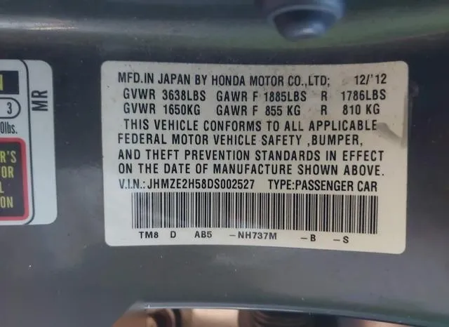 JHMZE2H58DS002527 2013 2013 Honda Insight- LX 9