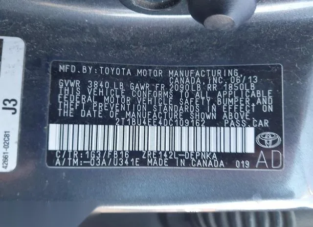 2T1BU4EE4DC109162 2013 2013 Toyota Corolla- LE 9