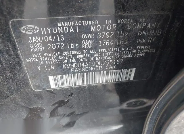 KMHDH4AE9DU755167 2013 2013 Hyundai Elantra- Limited 9